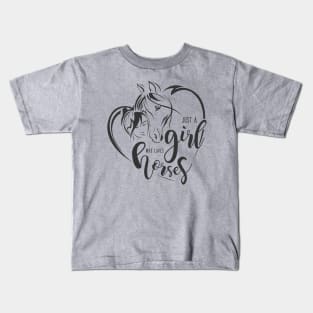 Just A Girl Who Loves Horses by Farm n' Fancy Kids T-Shirt